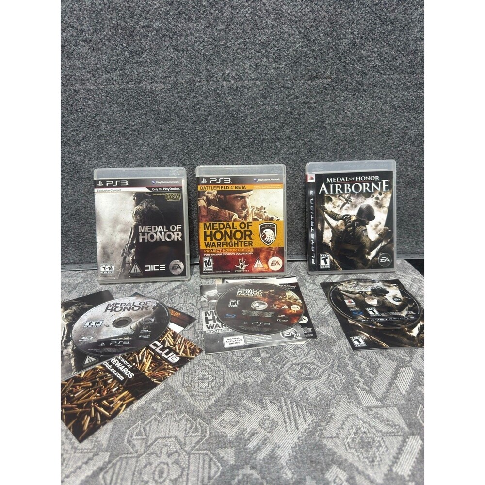 Medal of Honor PS3 3 Game Lot Airborne Warfighter Limited Edition EUC